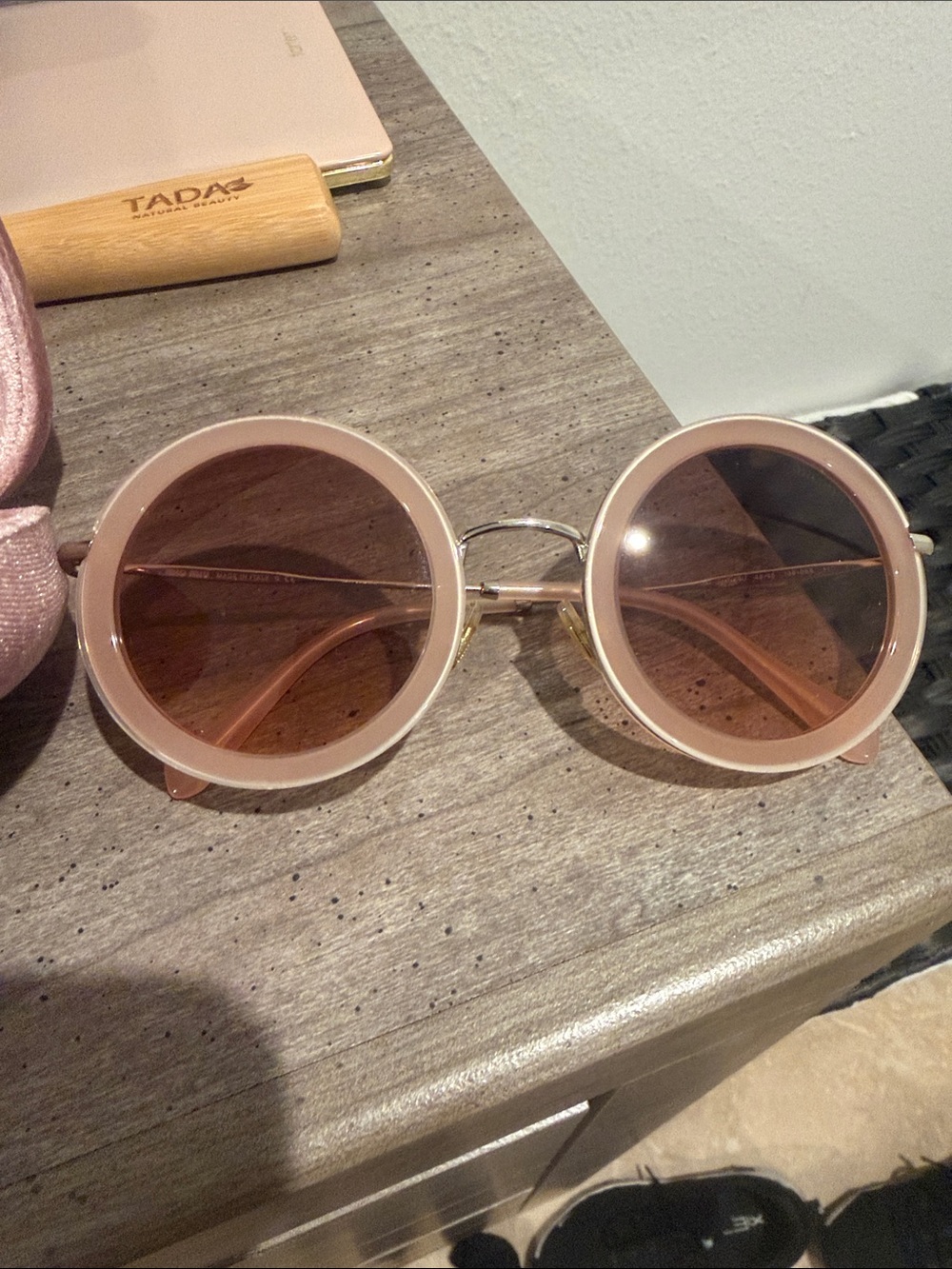 Miu miu Round Pink Sunglasses Women’s Fashion Eyewear